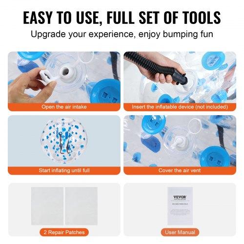 VEVOR Inflatable Bumper Ball 1-Pack, 4FT/1.2M Body Sumo Zorb Balls for Teen & Adult