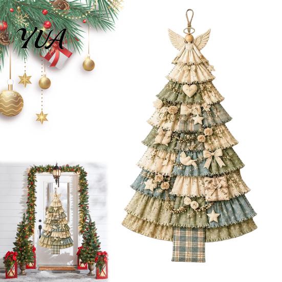 Garten- und Meeresdeko für das ganze Jahr, Weihnachtlicher handgefertigter Türhänger-Bausatz, Patchwork-Baumdekoration, DIY-Näh-Set, Übergroßes Silhouette-Ornament