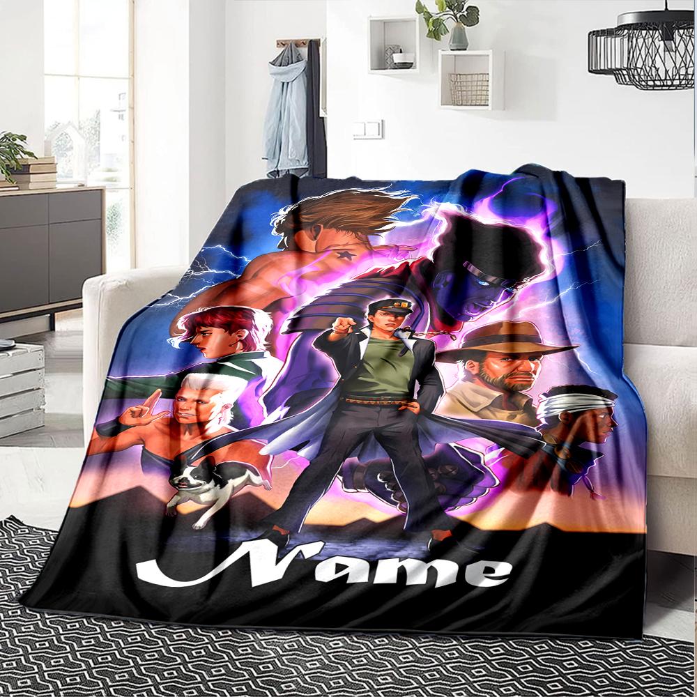 Customiz Name Personality JoJo's Bizarre Adventure Blanket Soft &Warm Sofa Office Bed Travel Lunch Break Blanket, Gift Suitable All Seasons