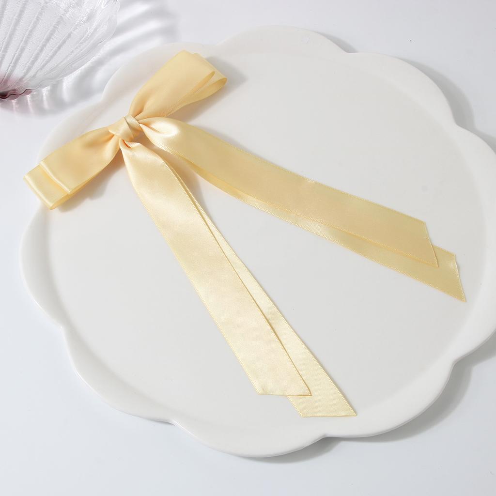 Elegant Bow Ribbon Hair Clip Fashion Simple Solid Satin Clip Hair Pin Spring Retro Headband with Clips Girls Hair Accessories