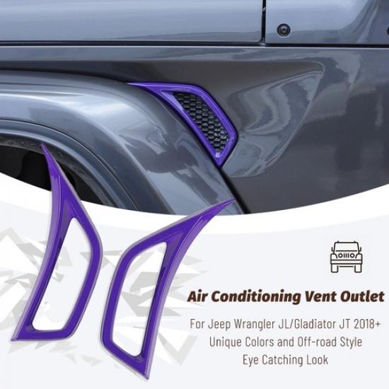 Purple Fender Side Vent Outlet Cover Trim For Jeep Wrangler JL JT Accessories