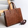 Large Capacity Business Briefcase Men With Password Lock 14-inch Laptop Compatible PU Leather Messenger Bag Commute