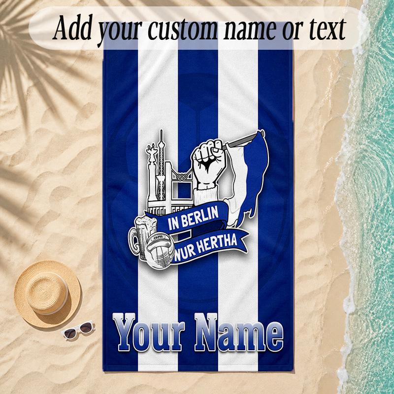 Beach Towelhertha Bsc Custom Name Text Personalized Soft Towel for Beach Pool Indoor Home Decor Gift