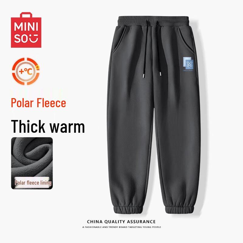 

MINISO Men s Fleece-Lined Jogger Sweatpants 2XL