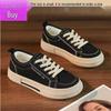 Korean Style Women's Summer Canvas Shoes - Soft Sole, Casual, Versatile, Trendy Black Sneakers 2025