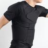 Herren Kompressionsshirt mit gepolstertem Schutz-T-Shirt, Rippenbrust- und Schulterschutz