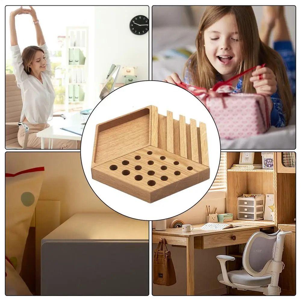 Carve Punch Tool Wooden Desk Tray Holder Adjustable Desktop Stationery Box  Desktop Supplies
