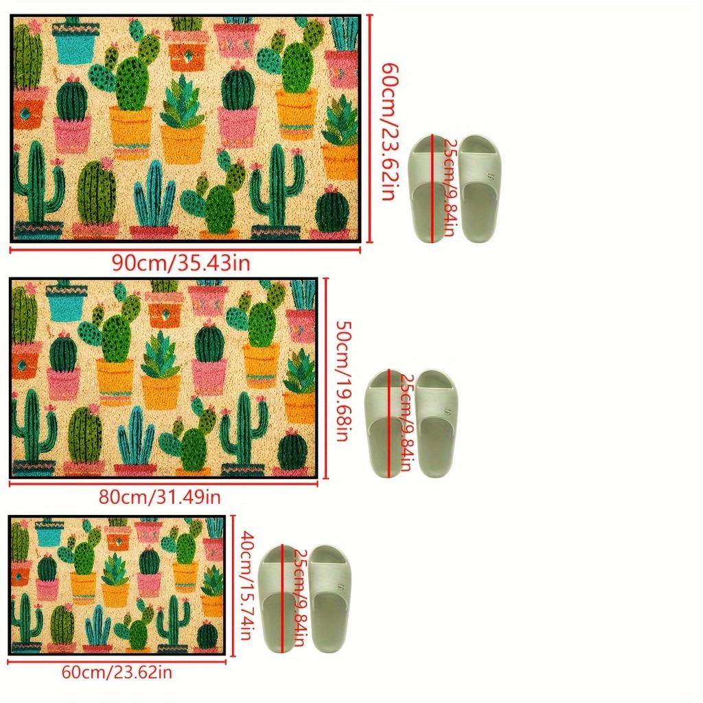 Colorful Cactus Carpet Colorful Floor Mat Washable Doormat Welcome Mat Rug For Bedroom Carpet For Live Room Home Dec