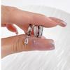 Retro Micro-set Ear Studs with Asymmetrical Drop-shaped Zirconia Small Ear Ring - Two Pairs of Earrings