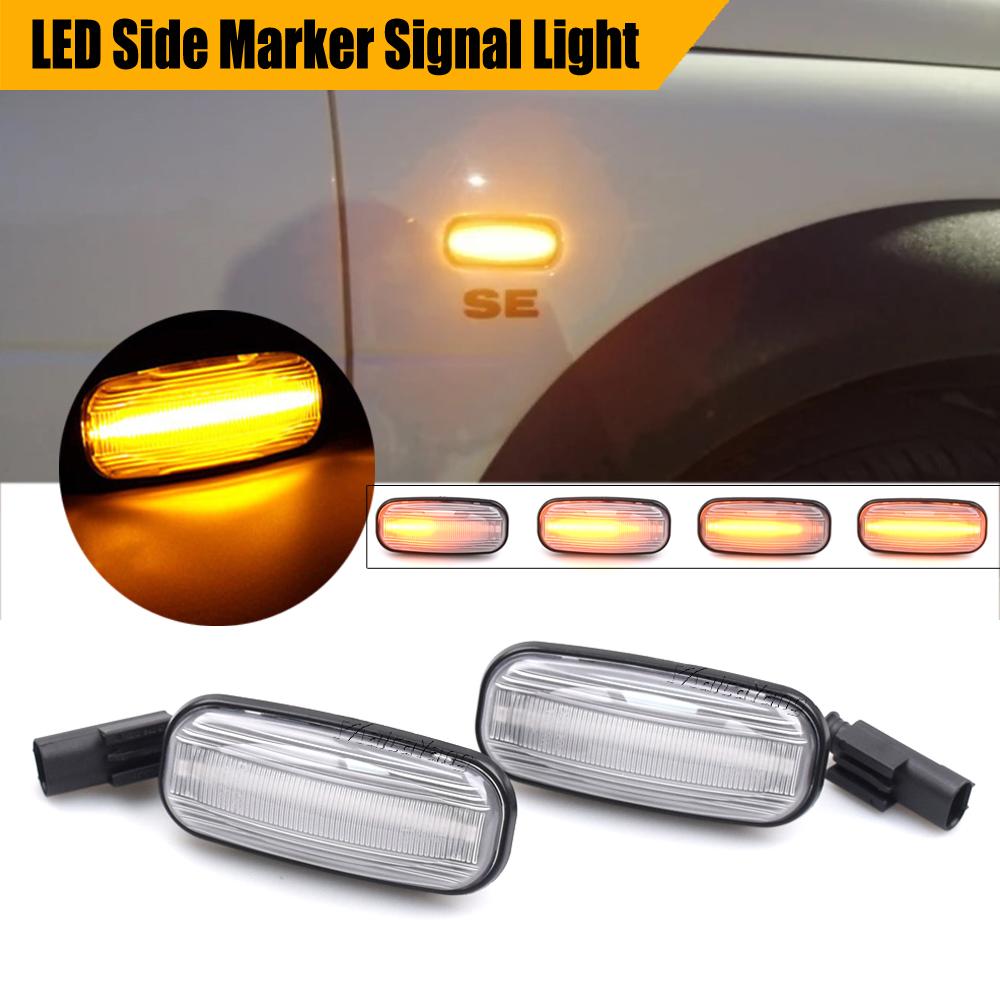 

2Pcs For Land Rover Defender Freelander Discovery 2 Smoked Lens LED Side Marker Lamp Dynamic Amber Turn Signal Light