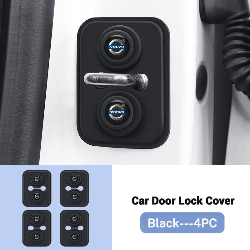 4PC Car Silica Gel Door Lock Protective Cover Door Lock Buckle For Volvo Xc60 Xc90 V40 V60 S60 V50 V90 S80 C40 XC40 V70 XC70 C30 VI9