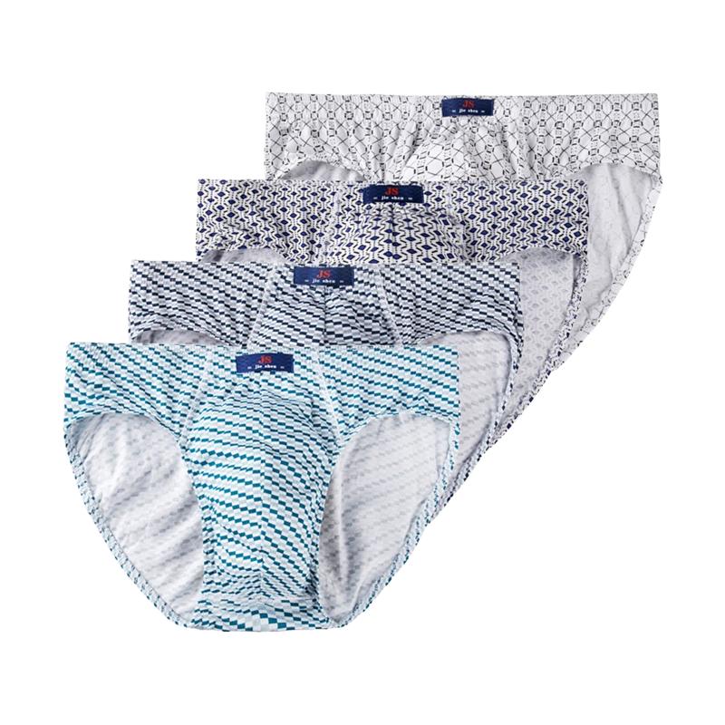 4 kusy pánských bavlněných kalhotek Pohodlné spodní prádlo Středně vysoké slipy Potisk Spodky Chlapecké Prodyšné kalhotky L XL 2XL 3XL 4XL 5XL