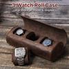 Vintage Leather Mechanical Watch Travel Box - Three-Piece Set