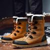 2026 Men's Winter High-Top Boots Warm Cotton Shoes Snow Boots Comfortable Breathable Round Toe Rubber Sole