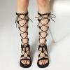New  Shoes Cross-strap High-top Sandals Retro Roman Shoes Platform Thick Heel Rear Zipper Cool Boots