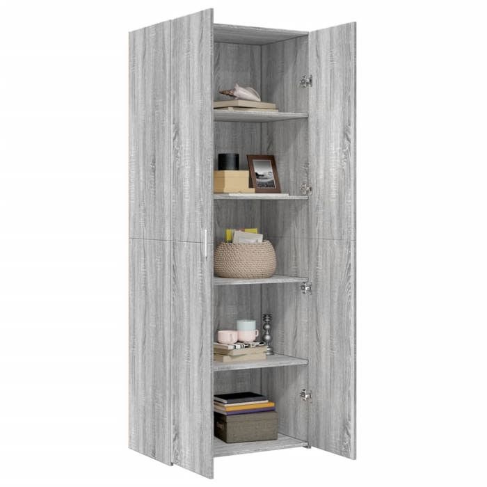 VidaXL Highboard Sonoma Grey 70x42.5x185 Cm Engineered Wood, Sideboard, Storage Cabinet, Side Panel, Cabinet, 3281425