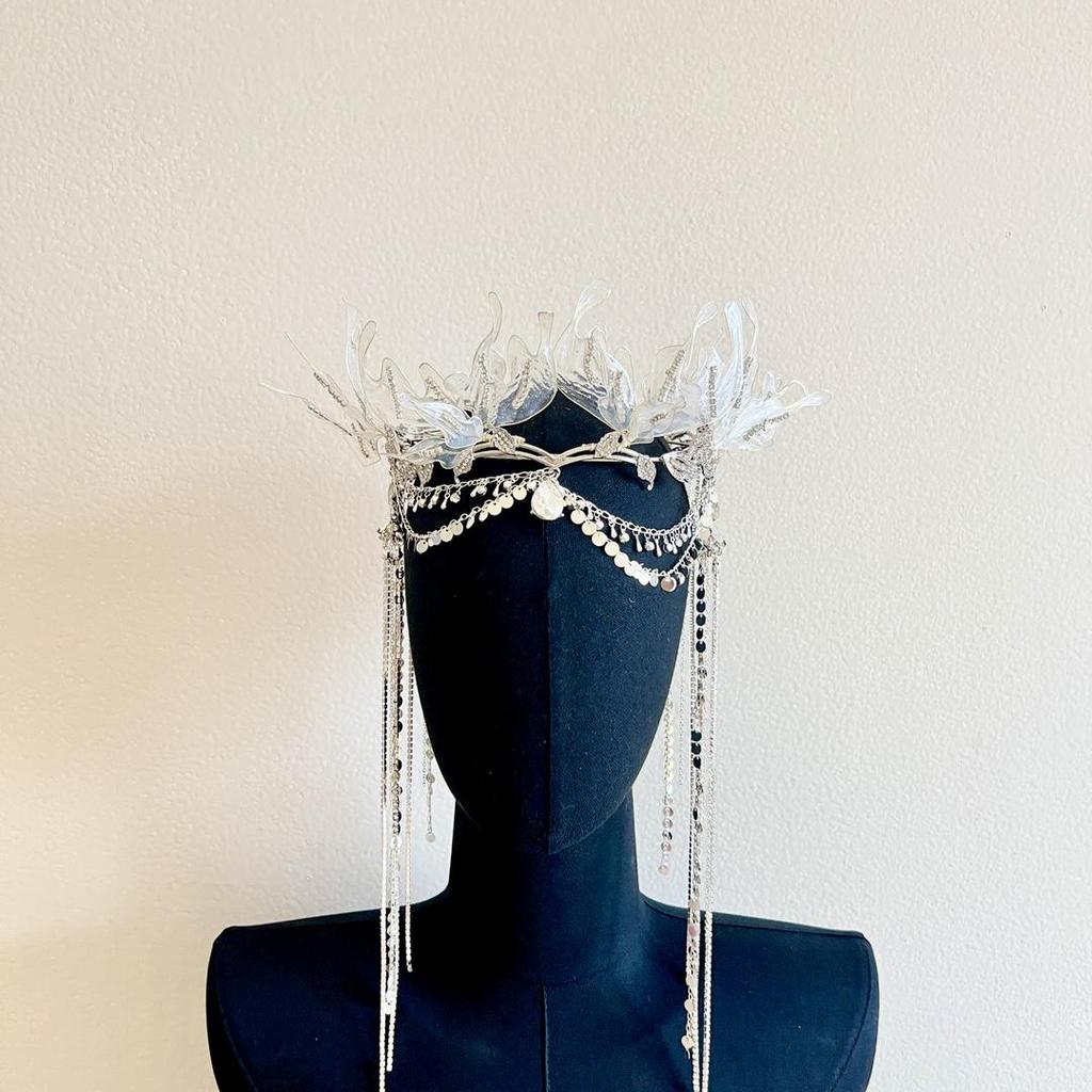 Čelenka mořské panny: 2024 Fairy Tassel Crown pro Hanfu a starověký styl