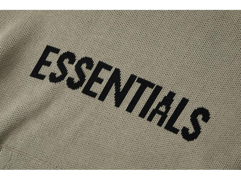 ESSENTIALS Pletená mikina s dvojitou linkou a nápisem High Street - Trendy unisex top