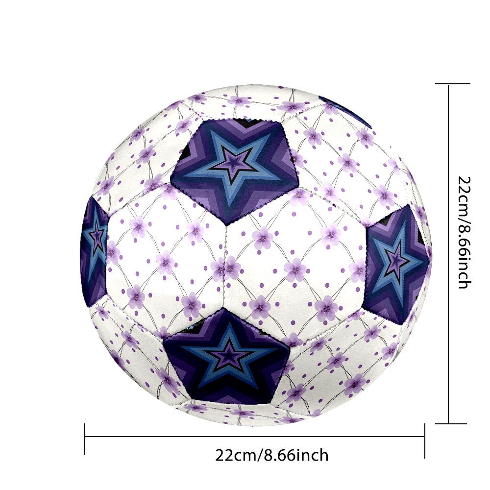 1PC Purple Floral Abstract Star Soccer Ball Size 5 Football Machine Sewn Indoor/Outdoor Universal Football A99