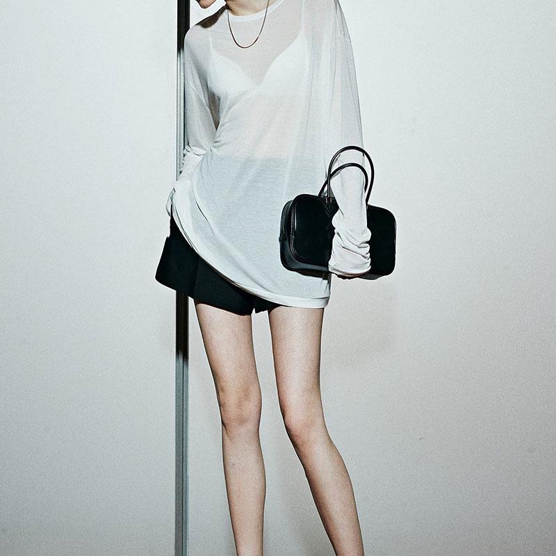 

Women s Soft Silk Nude T-Shirt - Slightly Transparent and Loose Fit Small