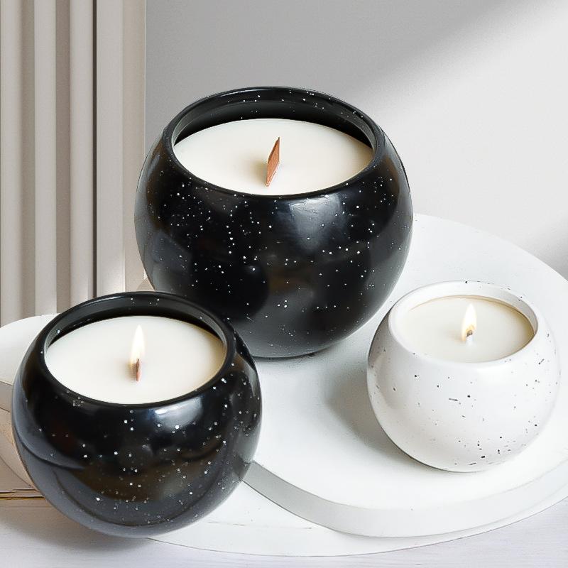 Planet Cup Aromatherapy Candle Bedroom Home Indoor Decoration Fragrance Romantic Gift Black Glass Cup Aromatherapy