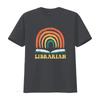 Librarian Vintage Reading Books Retro Rainbow Trendy Women s T Shirt  Summer Top with Unique Print vintage Washed Stretched