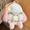 Cute Rex Rabbit Hair Bunny Keychain Pendant Mini Plush Doll Dead Rabbit School Bag Pendant Gift