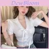 Summer Knit Top With Tiefront Design For Casual Wear