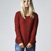 Sweater - Urban Classics - LONG WIDENECK - Burgundy - 100% Acrylique - Femme
