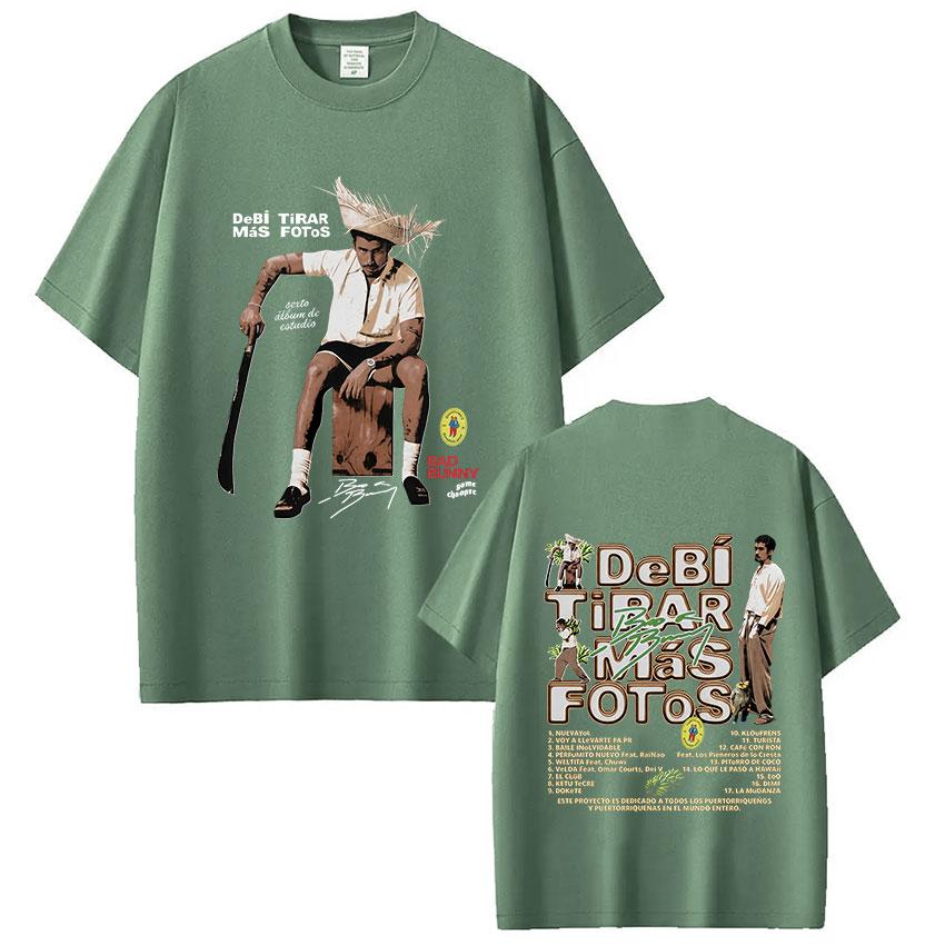 ZX Rapper Bad Bunny Debi Tirar Mas Fotos DTMF Tshirt Men Women Clothing Fashion Hip Hop Short Sleeve Tshirts Harajuku Streetwear