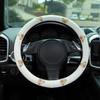 Nové auto potah na volant Roztomilé kreslené auto s protiskluzovou rukojetí Rukavice z lnu Vnitřní potah na volant