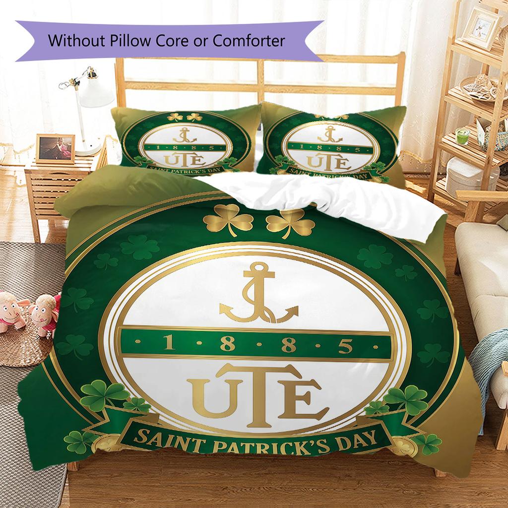 UjpestFC Pattern Bedding Quilt Set Quilt Cover Pillowcase Home Decoration Birthday Gift (1 * duvet cover + 2 * pillowcase, without core)