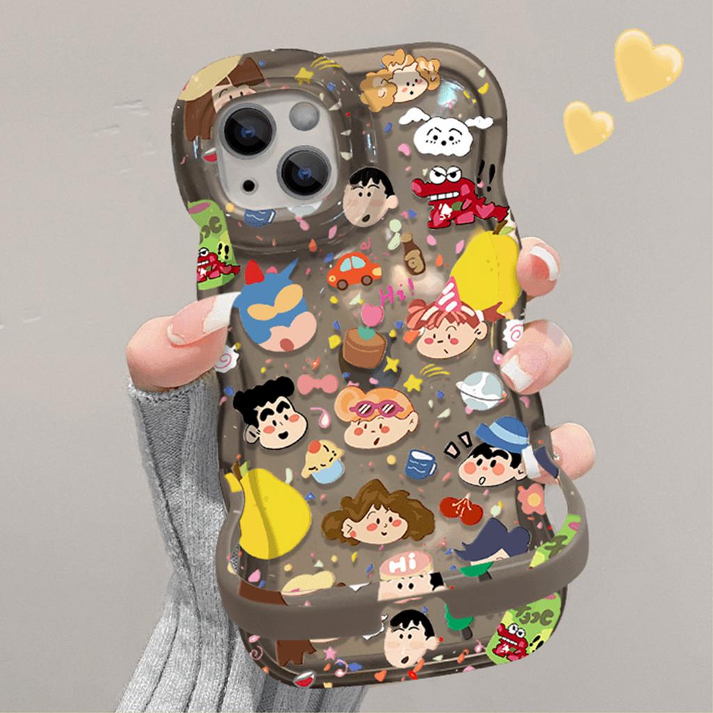 Double Invisible Stand for Girls' Phone Cases, Cute Cartoon Phone Cases, Doll Anti Drop Dopamine Phone Case Stand