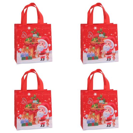 Bags Reusable Santa Claus Snowman Patterns Tote Bags for Festive Party Decoration