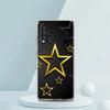 Transparent Phone Case for Samsung Galaxy A16 A14 A12 A22 A24 A42 A06 A20 A30 A40 Soft TPU Bags Silver Five-Pointed Star Pattern