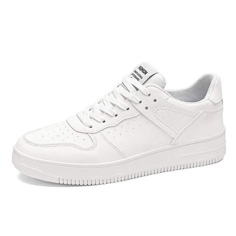 Men Low‑top White Skate Sneakers Casual Shoes for Male Students
