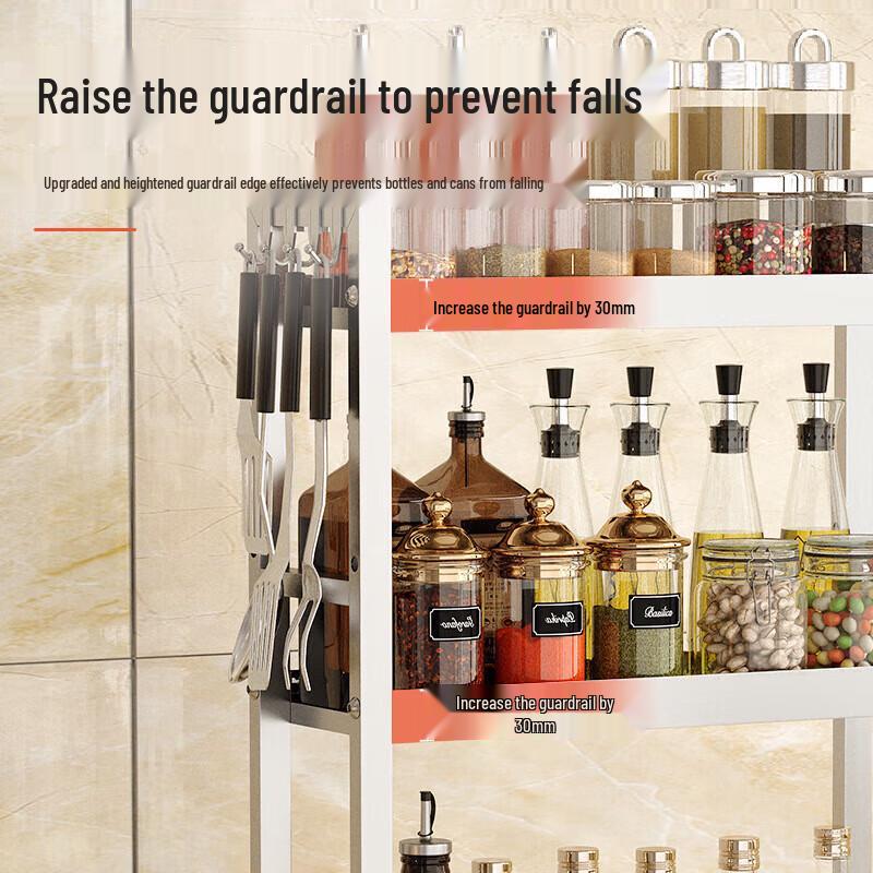 Modern 304 Stainless Steel 2-Tier Kitchen Countertop Storage Rack