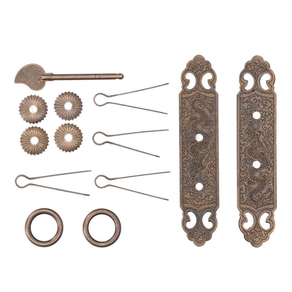 Door Handle Antique Brass Exquisite Pattern Straight Bar Handle Accessories for Cabinet Wardrobe