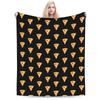 Pizza Slice Blue Print Plush Throw Blanket Soft Warm Flannel Bed Cover for Kids Couch Chair Bedspread