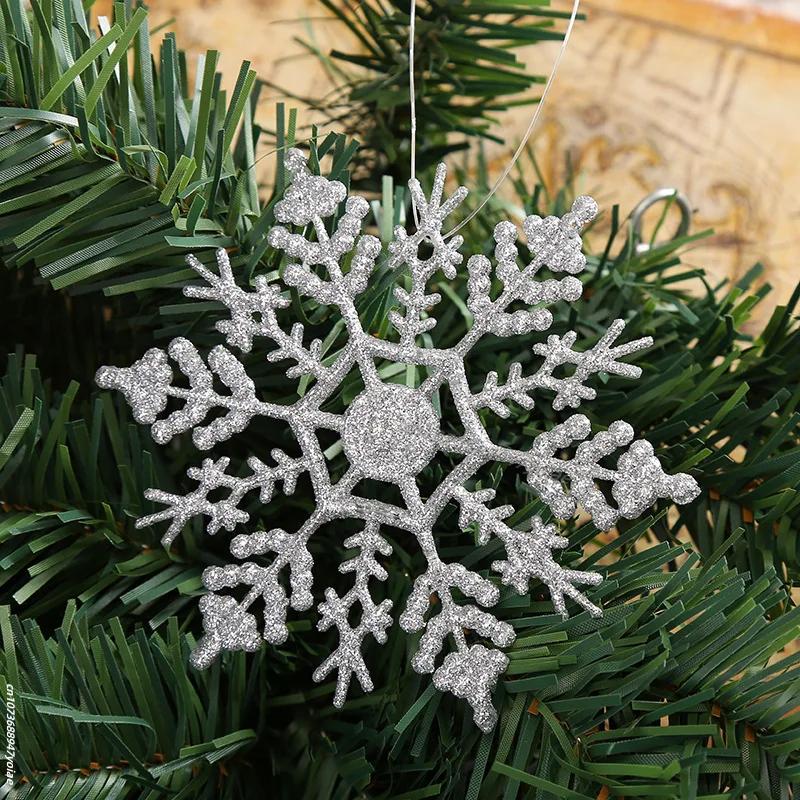 6/12pcs Simulation Snowflakes Christmas Tree Hanging Ornament Christmas Fake Snowflakes Winter Party Navidad New Year Decoration
