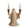 Cute Ghost Figurine Candle Holder for Halloween, Resin Tealight Candlestick, Taper Halloween Decoration Home Table Decor & Spooky Atmosphere Accessory