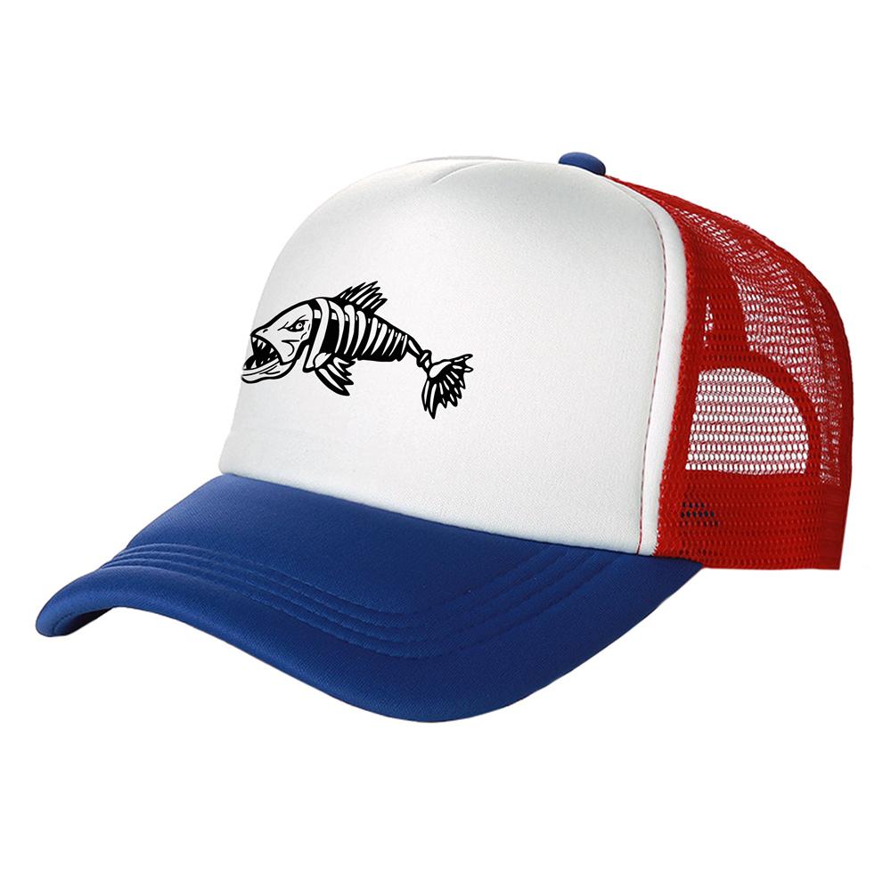 Unisex Outdoor Fishing Cap Fishing Hat Trucker Caps Hunting Has Fish Bones Snapback Hat MZ