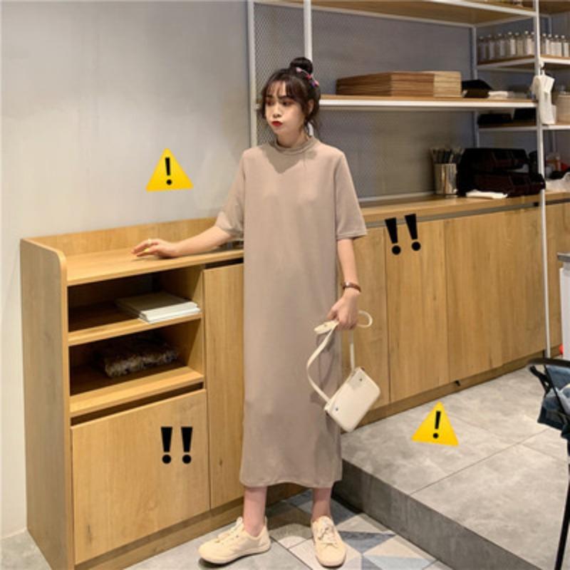 YYFS Women's Fashion Summer Spring 1/2 Sleeves O-Neck Loose Waistline Casual Dresses