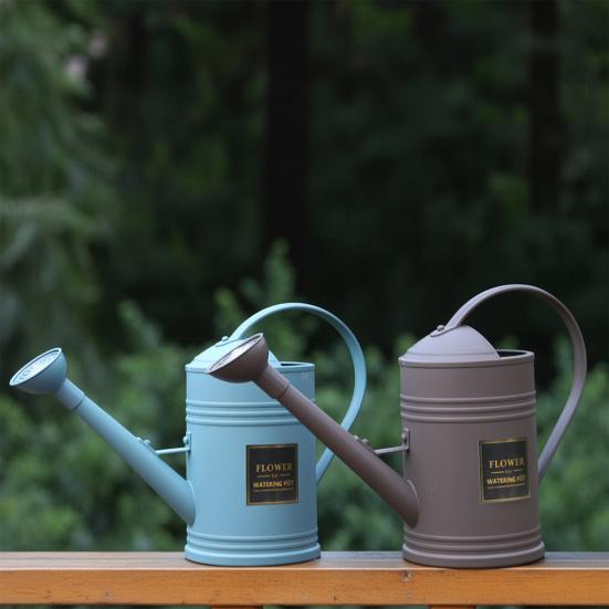 Regadera de Pico Largo, Regadera de Metal para Jardín de 1.8L, Regadera con Cabezal de Aspersor para Plantas de Interior y Exterior, Jardinería Casera