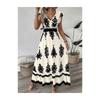 Polyester Beach Dress With 3d Print Vneck High Waist For Summer Vacation