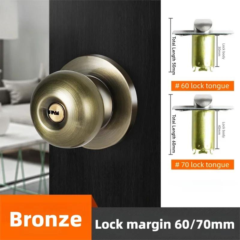 Stainless Steel round Ball Door Knobs Passage Entrance Lock Handle for Bedrooms Living Rooms Hardware Accessories