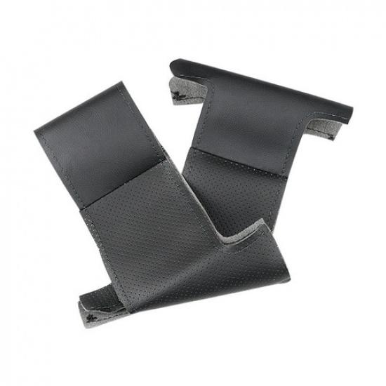 Black Leather Steering Wheel Cover Hand Sewing For Peugeot 308 Old Peugeot 408