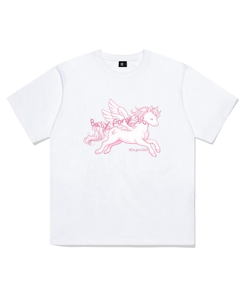 PAGESIISII Baby Pony Print Short Sleeve T-Shirt White