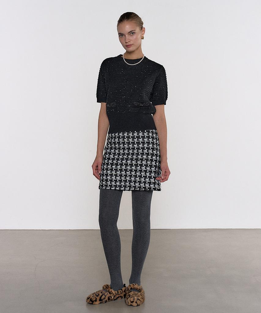 PELOTE Campore Tweed Skirt (Black)