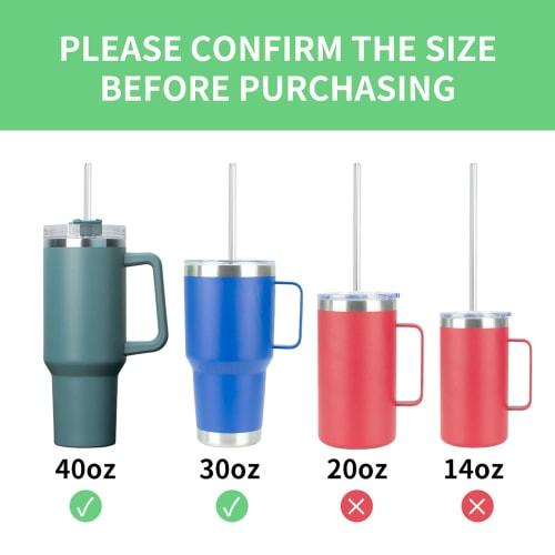 WIEXUN Stainless Steel Straws, Replacement Straws for Tumblers, Reusable, Fits 40oz and 30oz Tumblers, Approx. 300mm, Includes Cleaning Brush, 3 Straw